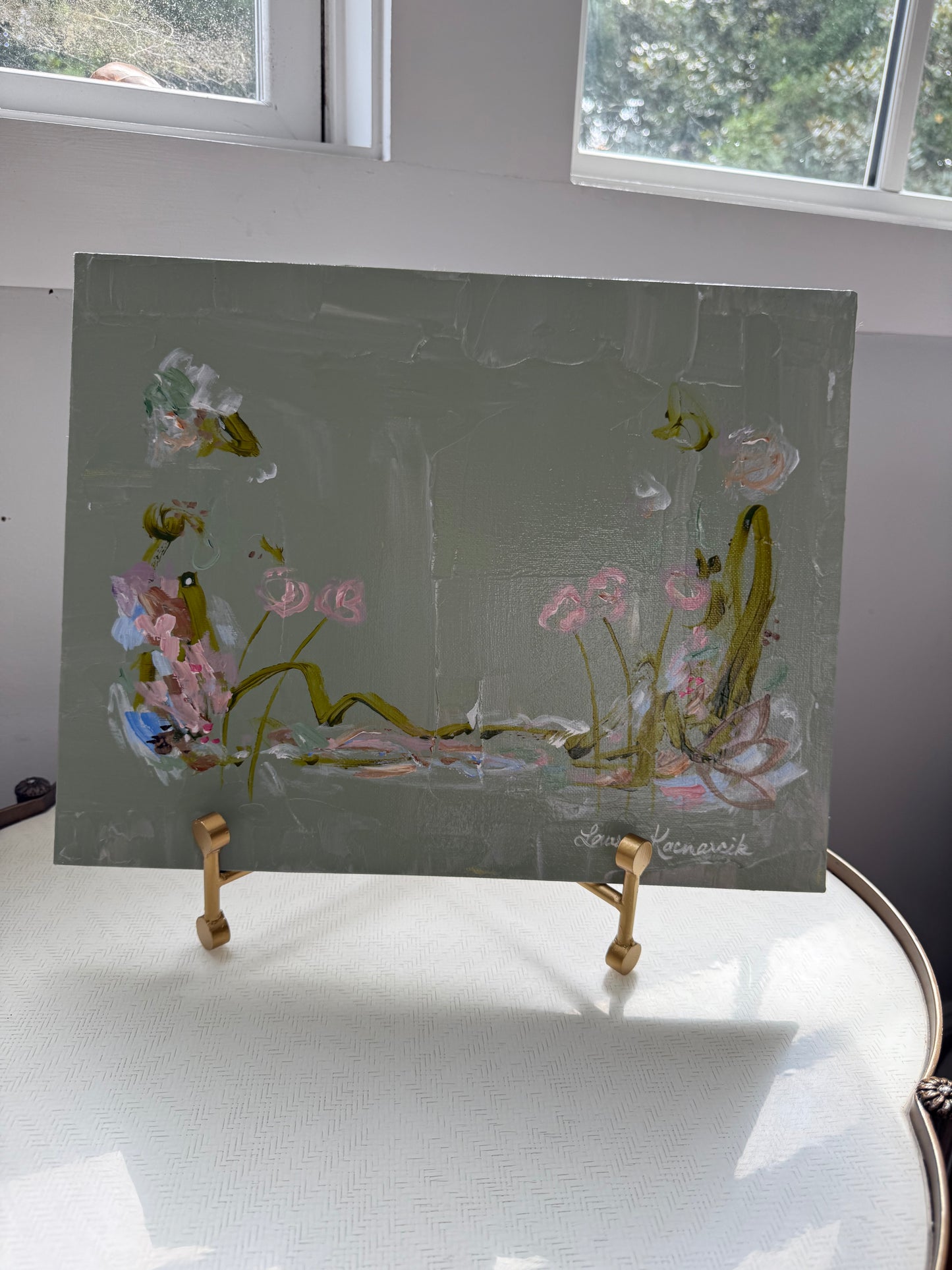 Blue Green Canvas Panel
