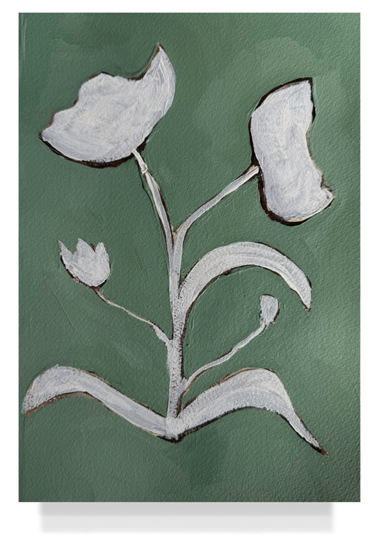 Green Floral Paper